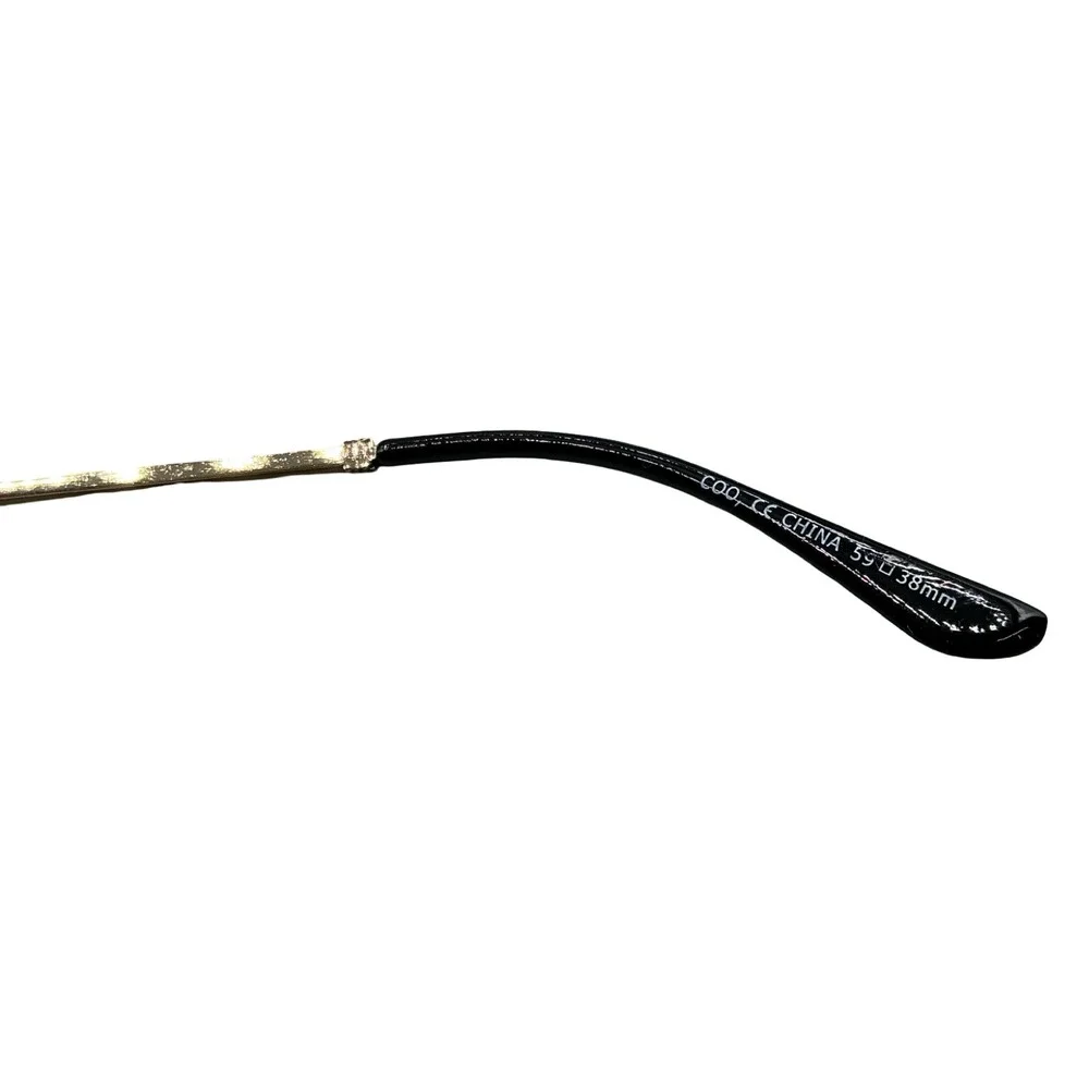 Fashion Nova NOVAMEN Ride Slow Sunglasses Gold Blue DR5226 Rimless Rectangle NEW